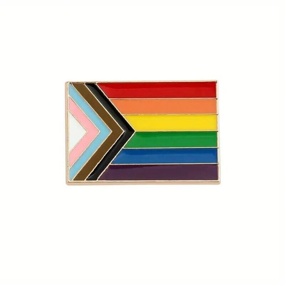 LGBTQIA2S+ Pride Flag Enamel Lapel Pin Brooches Badge Rainbow 20x30 mm - Picture 1 of 2